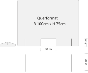 SPUCKSCHUTZWAND Standmodell Querformat 100cm x 75cm